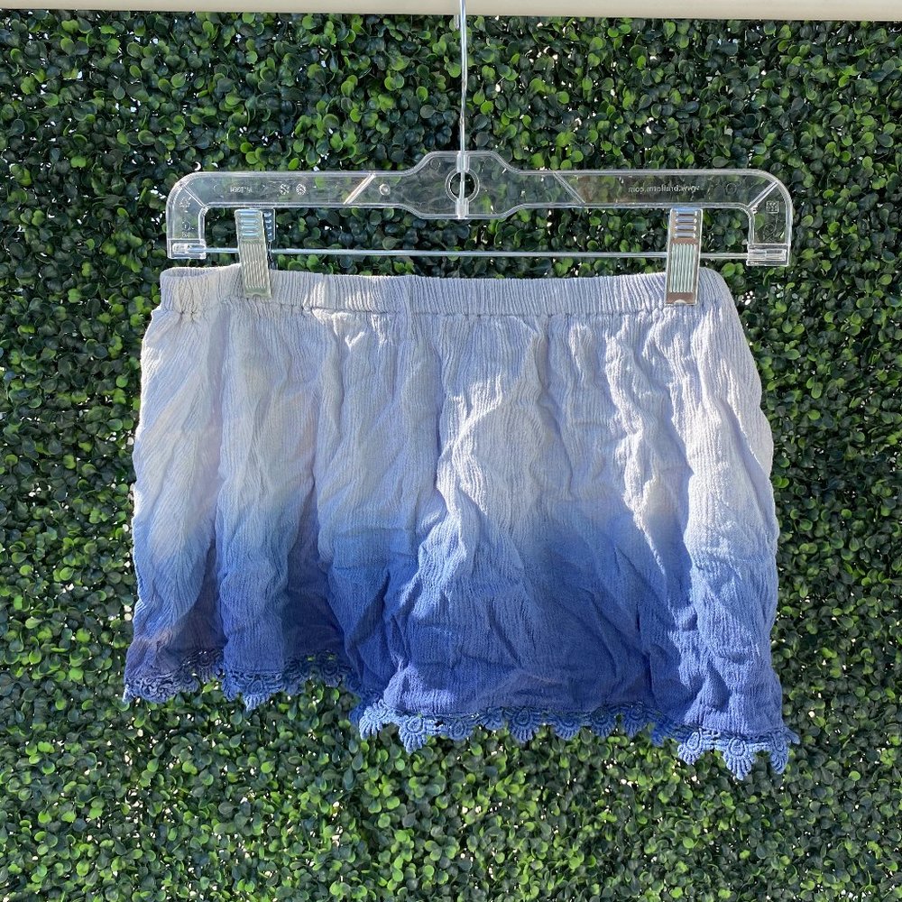 Blue Dip Dyed Sleeveless Crop Top